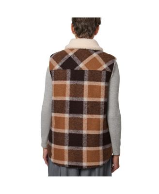 Plaid Sherpa Mix Vest
