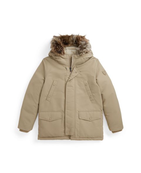 Куртка Polo Ralph Lauren Faux-Fur-Trim Down Parka для мальчиков, цвет: Хаки
