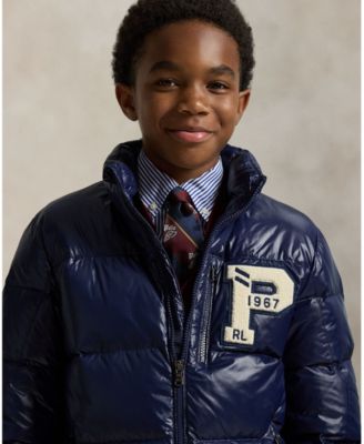 Big Boys Glossed Hooded Down Jacket
