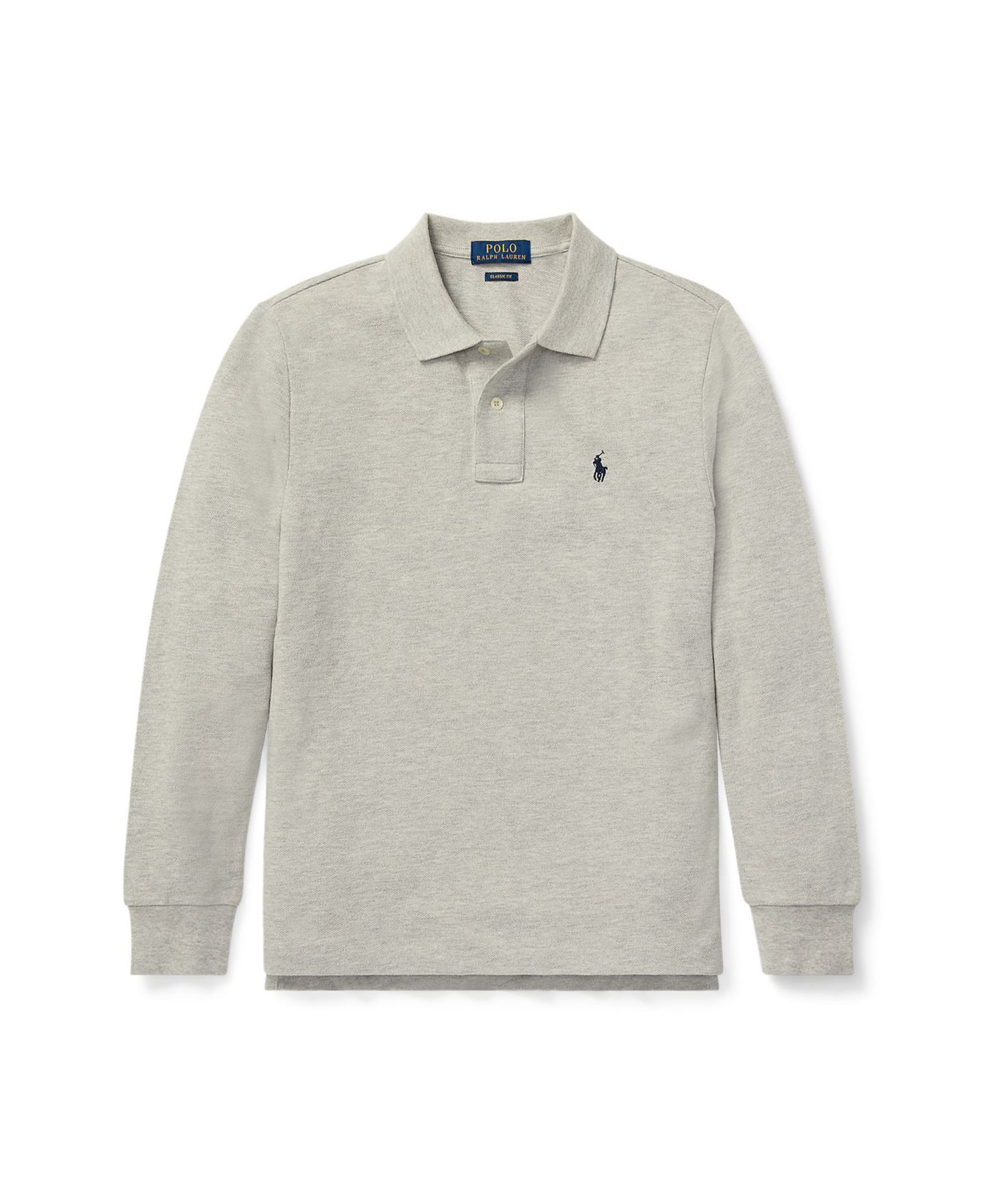 Поло Polo Ralph Lauren Long Sleeve Polo для мальчиков, цвет: Меланжевый — фото 1