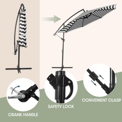 10 Ft Outdoor Patio Cantilever Offset Umbrella