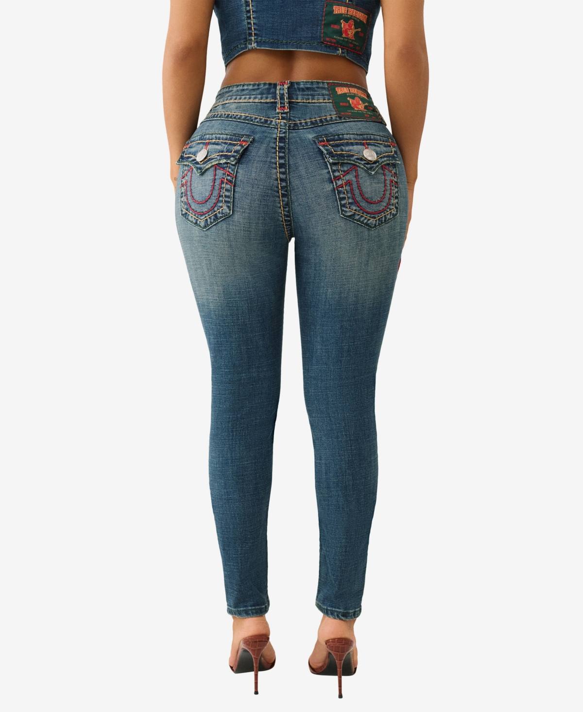 True Religion Women's Jennie Skinny Super T Flap Jeans In Multi