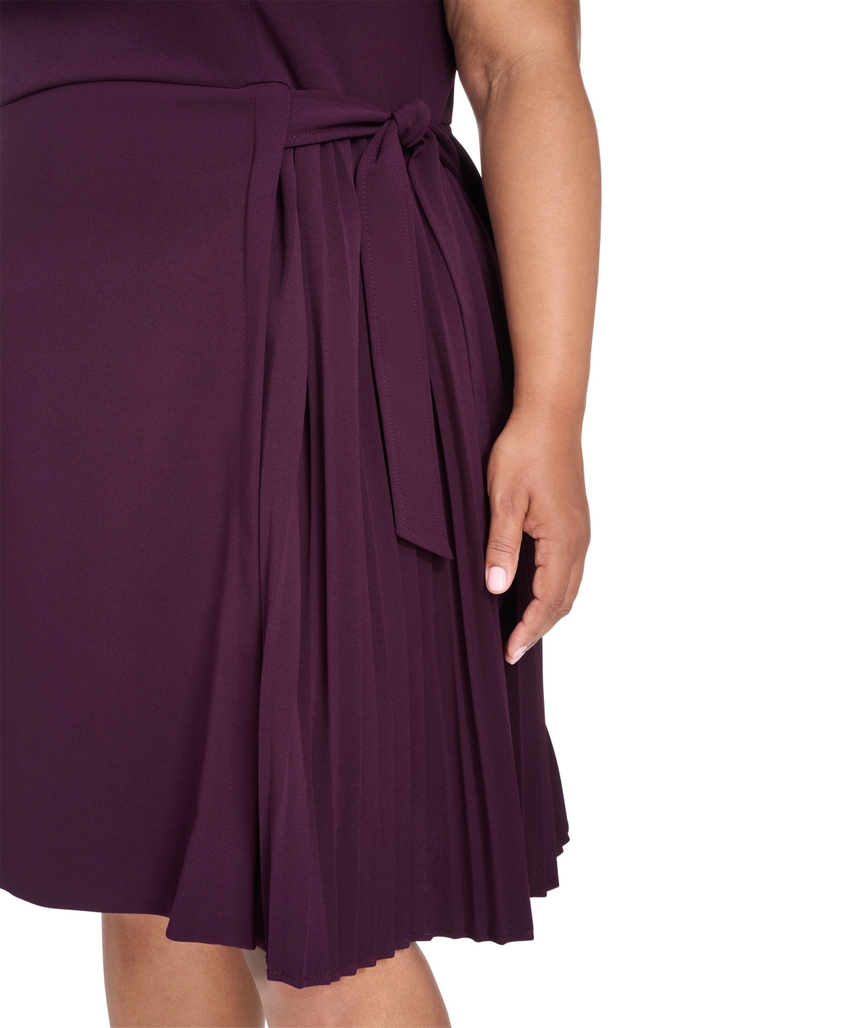 Calvin Klein Plus Size Short Sleeve Midi Dress In Red