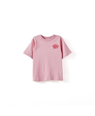 Little Girls Poppy Oversize Graphic Print Tee