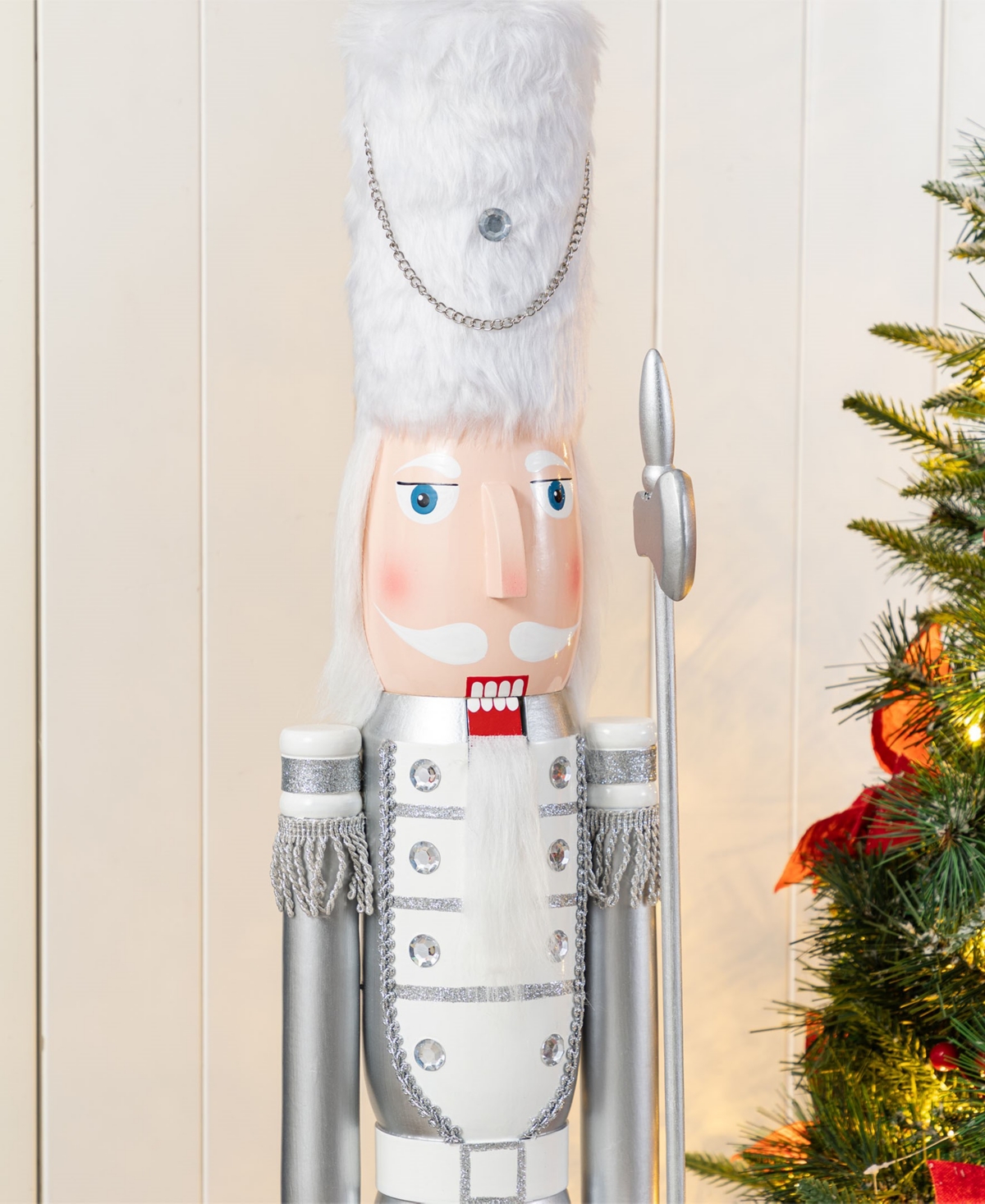 Glitzhome 42" Wooden Christmas Soldier Nutcracker In Multi