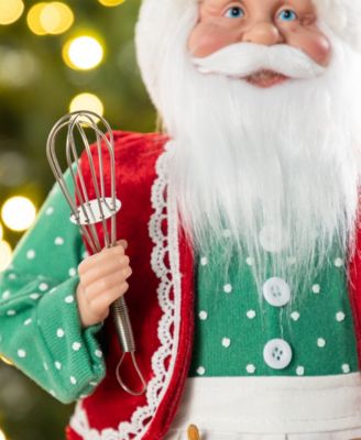 18" Faux Fur Christmas Chef Santa Figurine