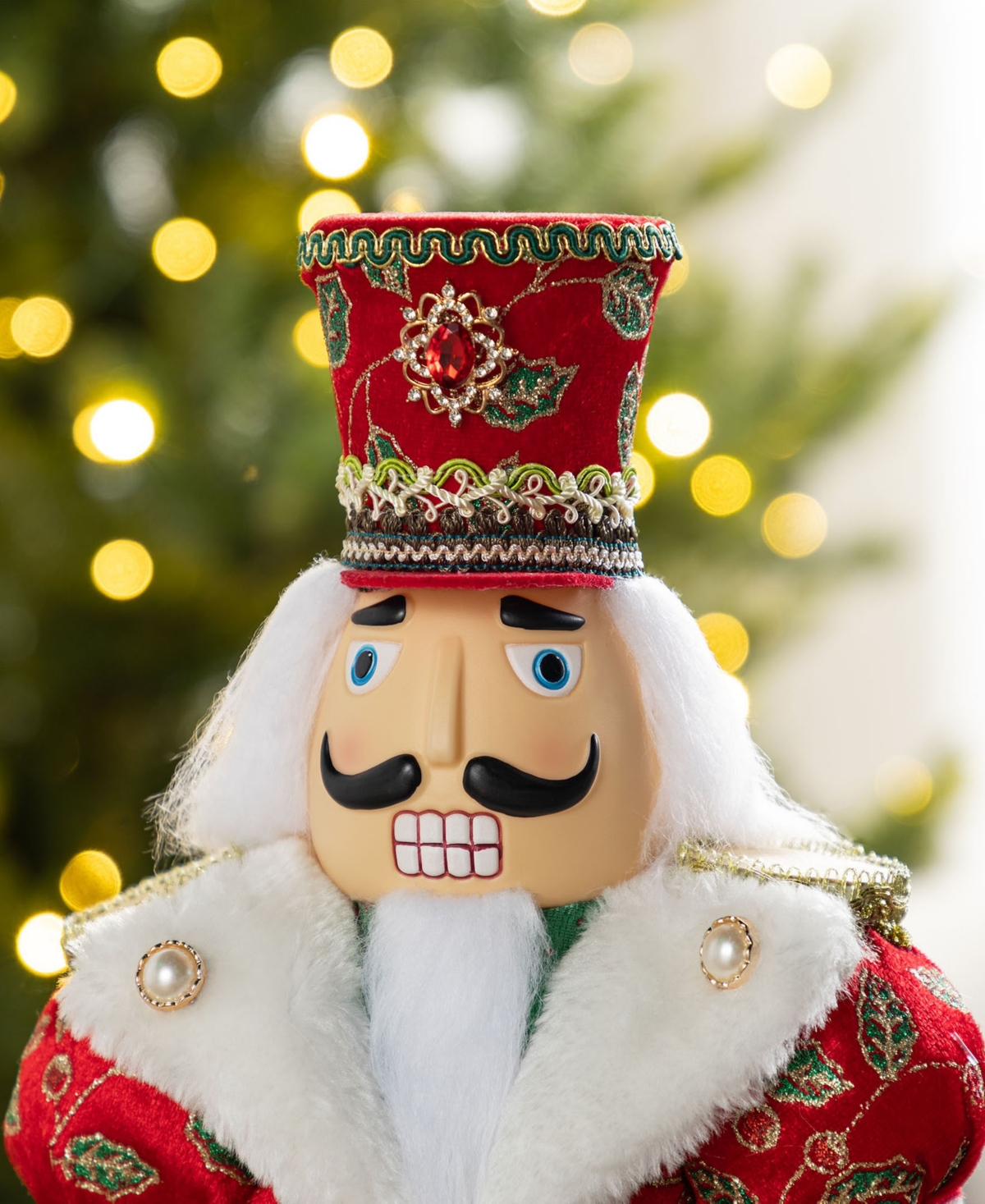 Glitzhome 20" Faux Fur Christmas Nutcracker Figurine In Multi