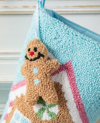 21" Hooked Gingerbread House Stocking