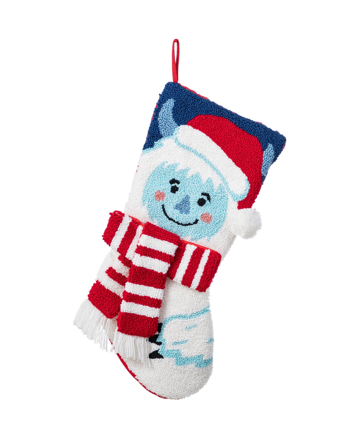 Glitzhome 21" Hooked Yeti Christmas Stocking In Multi