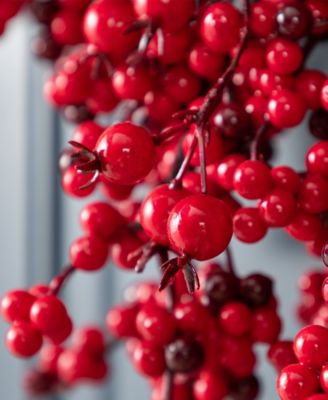 Christmas Red Berries Garland and Matched Wreaths, Set of 3
