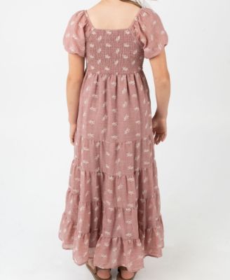 Big Girls Embroidered Linen Maxi Dress