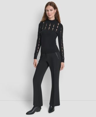 Women's Grommet Long Sleeves Sweater