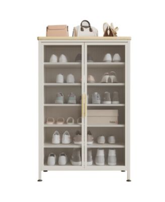 Shoe Storage Cabinet with Doors, 6-Tier Shoe Cabinet with Sturdy Support Legs, Shoes Rack Organizer Cabinet for Entryway, Front Door