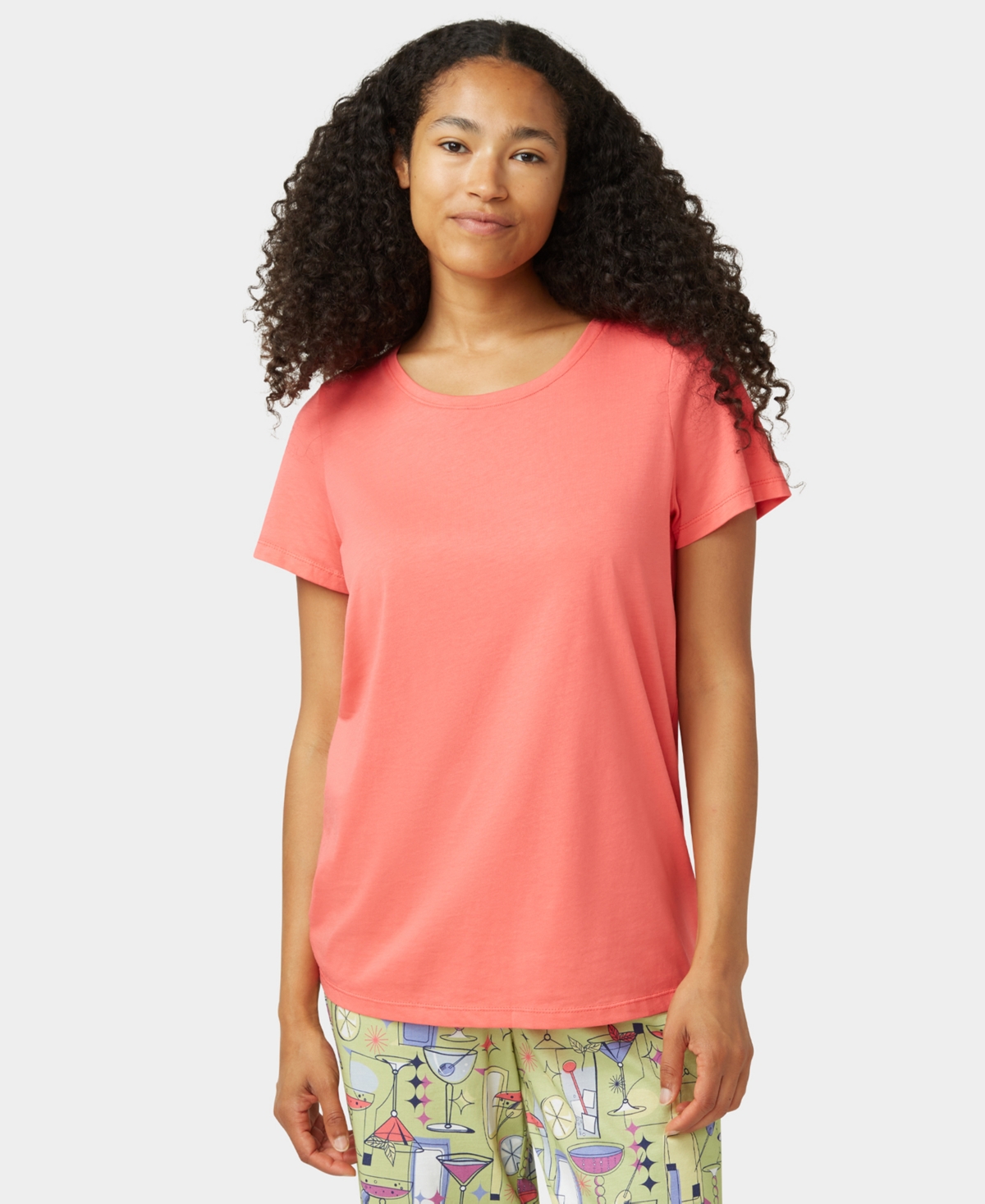 Hue Women's Solid Short-sleeve Scoop-neck Pajama T-shirt In Pink