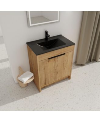 30 Inch Freestanding Vanity with Basin and Soft-Close Cabinet Doors