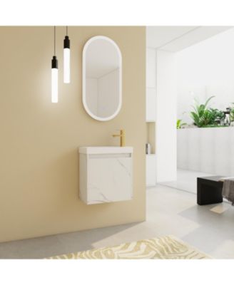 20 Inch Floating Vanity with Resin Sink and Soft-Close Cabinet Door