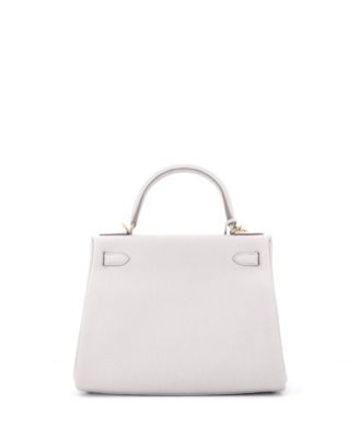 Pre-Owned Hermes Kelly 28 Handbag Light Togo with Gold Hardware