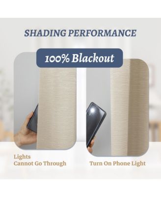 100% Blackout Cotton Blend Thermal Grommet Curtains, 2 Panels