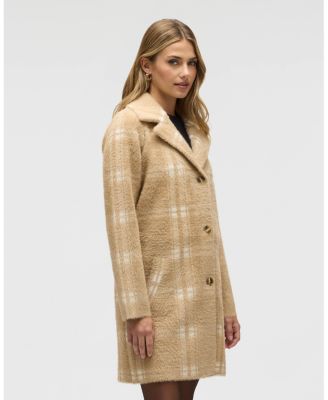 Women's Plaid Pattern Eyelash Coatigan