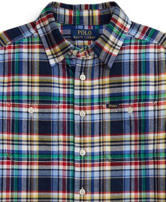 Big Boys Plaid Brushed Cotton Oxford Shirt