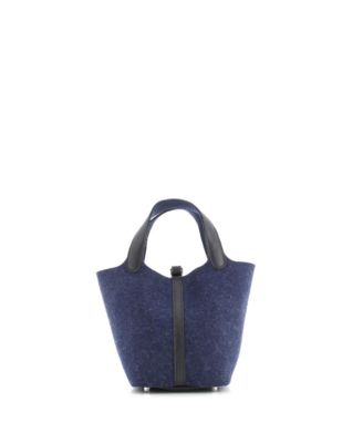 Pre-Owned Hermes PM Picotin Lock Bag Felt with Leather