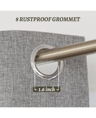 100% Blackout Linen Texture Curtains with Grommet Top, 2 Panels