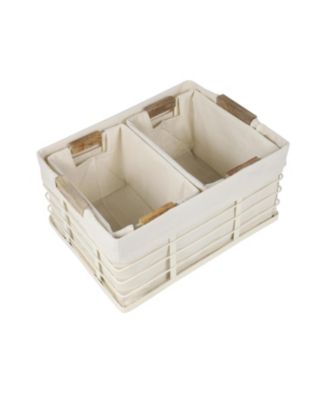 Callan Vintage Industrial Handmade Set of 3 Wire Metal Nesting Storage Baskets with Wood Handles