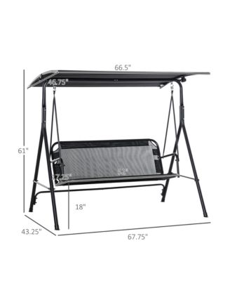 Outsunny 52 Inch 2 Person Canopy Swing Chair with Adjustable Shade