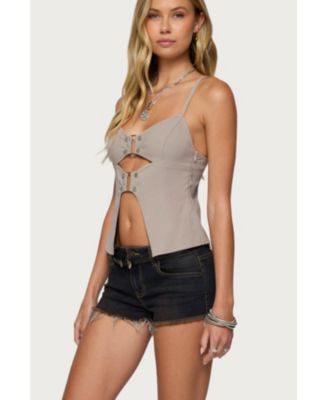 Womens Shay Split Front Buckle Tank Top
