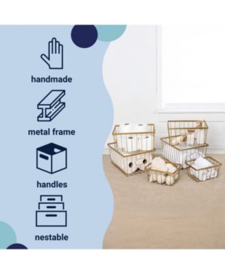 Camden Vintage Industrial Handmade Set of 6 Wire Metal Nesting Storage Baskets