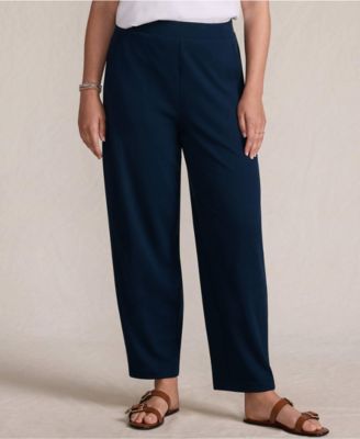 Women's Petite Sport Knit High Rise Barrel Ankle Pants