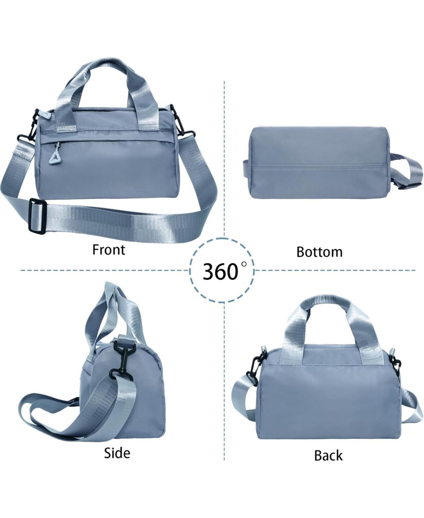 Женская сумка Urbanmax Mini Black Gym Bag Sport Bag Adjustable Small Duffle Bag Detachable Strap Gym Tote For Women Small Duffle (Blue), цвет: Синий — фото 5
