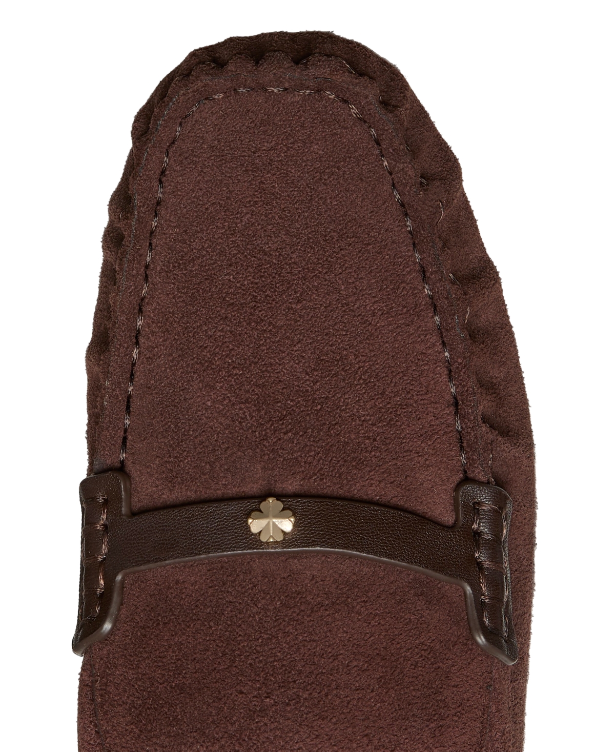 Kate Spade Women's Flower Stud Round Toe Moccasin Loafers In Brown