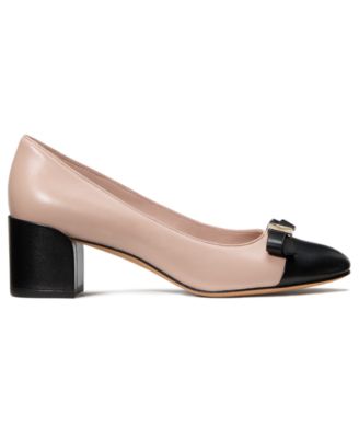 Women's Deco Bow Smooth Leather Ballet Pumps