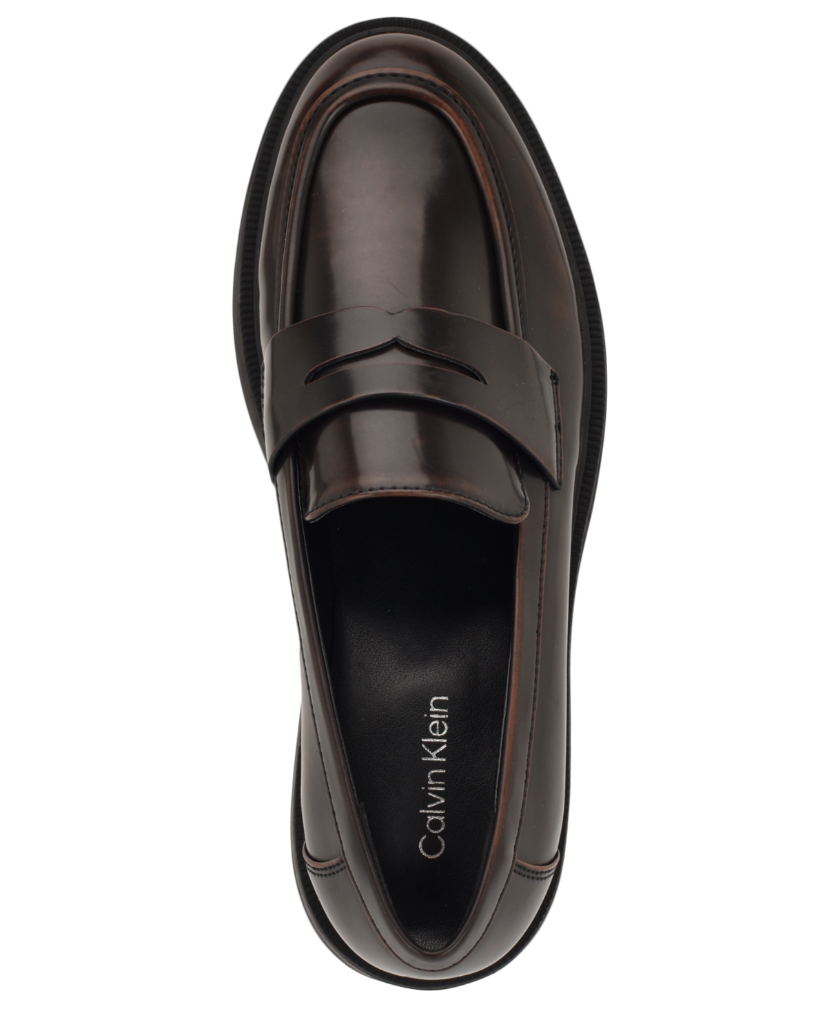 Calvin Klein Grant Lug Sole Penny Loafer In Brown