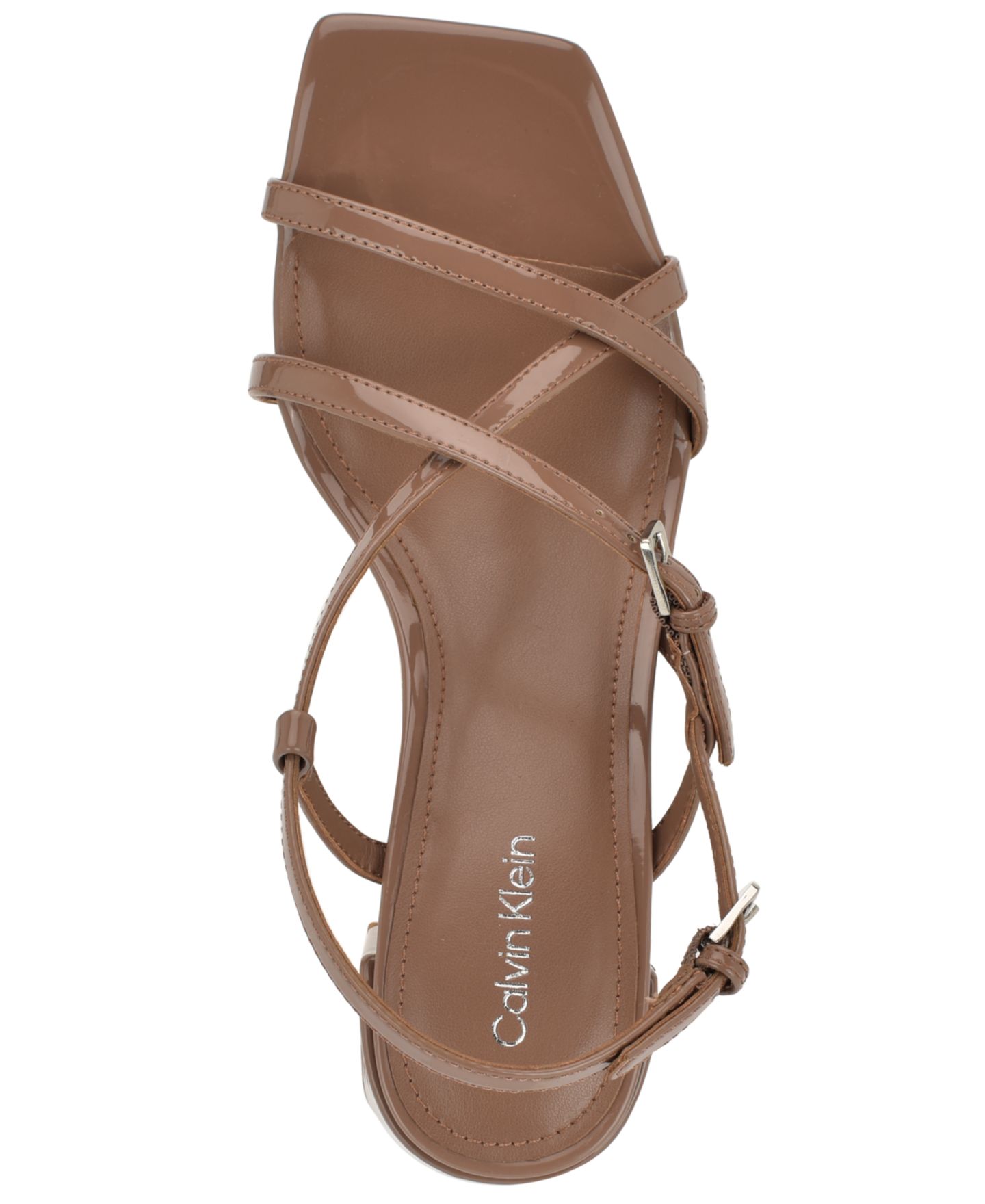 Женские сандалии Calvin Klein Pandy Strappy Block Heel, цвет: Светлый коричневый лаковый — фото 4