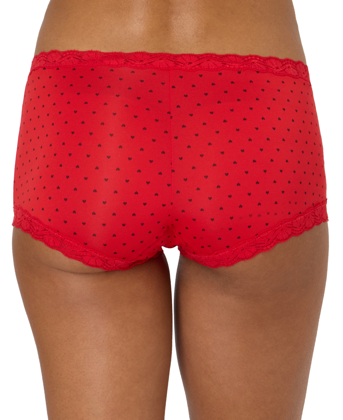 Maidenform Lace Trim Microfiber Boyshort Underwear 40760 In Red