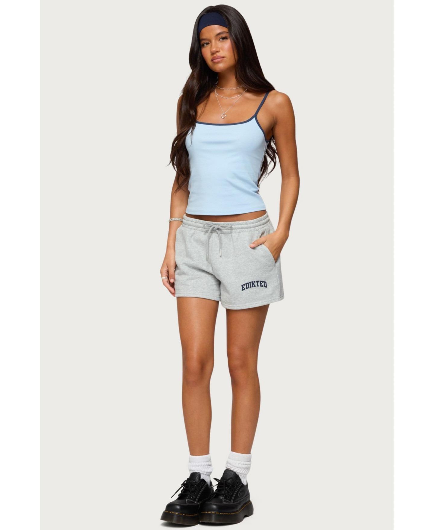 Женские шорты Off Duty Edikted Sweat Shorts, цвет: Серый меланжевый — фото 3