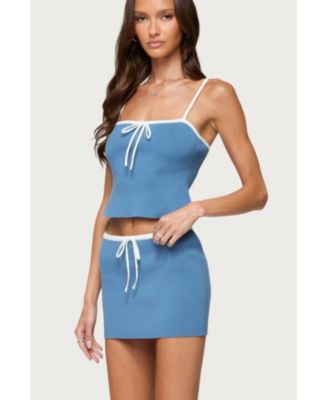 Womens Pheobe Contrast Knit Tank Top