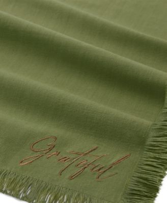 Fringed Harvest Sentiment Cotton Napkins, Set of 4