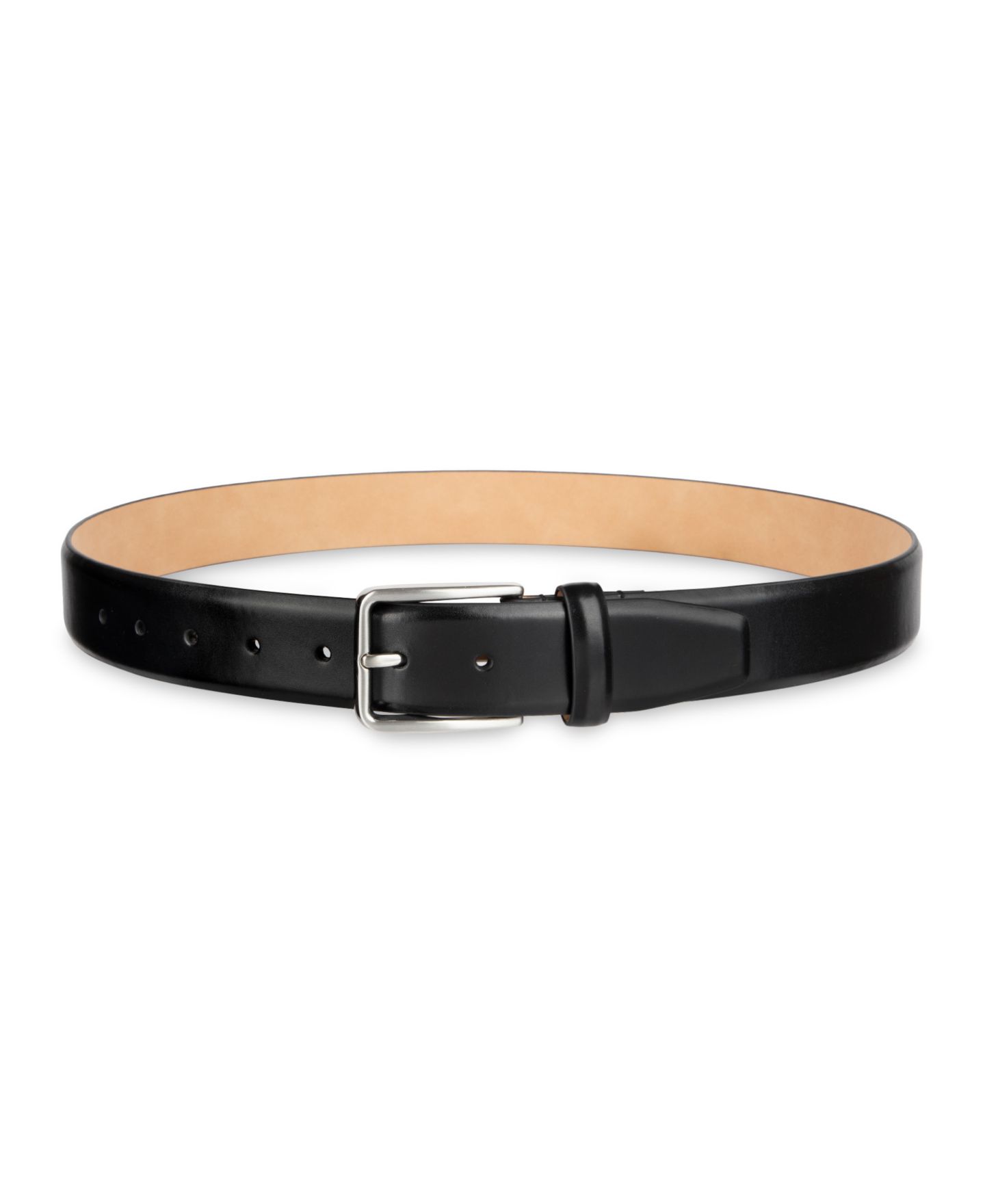 Мужской ремень Alfani Feathered Edge Dress Leather Belt, цвет: Чёрный — фото 3