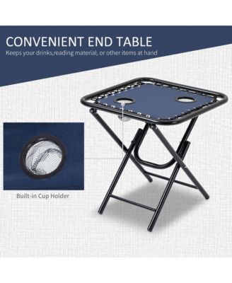 Zero Gravity Chair Set with Folding Table & Cup Holder Trays,