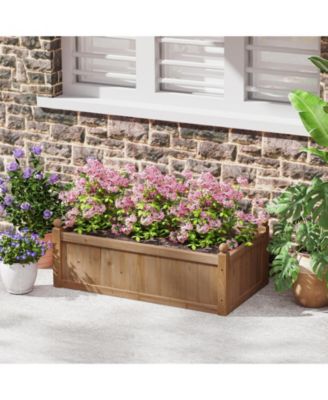 Raised Garden Bed 46'' x 24'' x 16'' Planter Box w/ 4 Drainage Holes for Patio