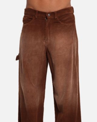 Men's Corduroy Wash Pants, Brown - 38