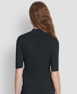 Women's Grommet Mock Neck Sweater