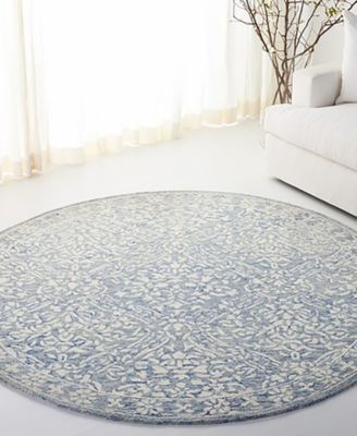 Olivier LRL6935M Blue and Ivory 5' X 5' Round Area Rug