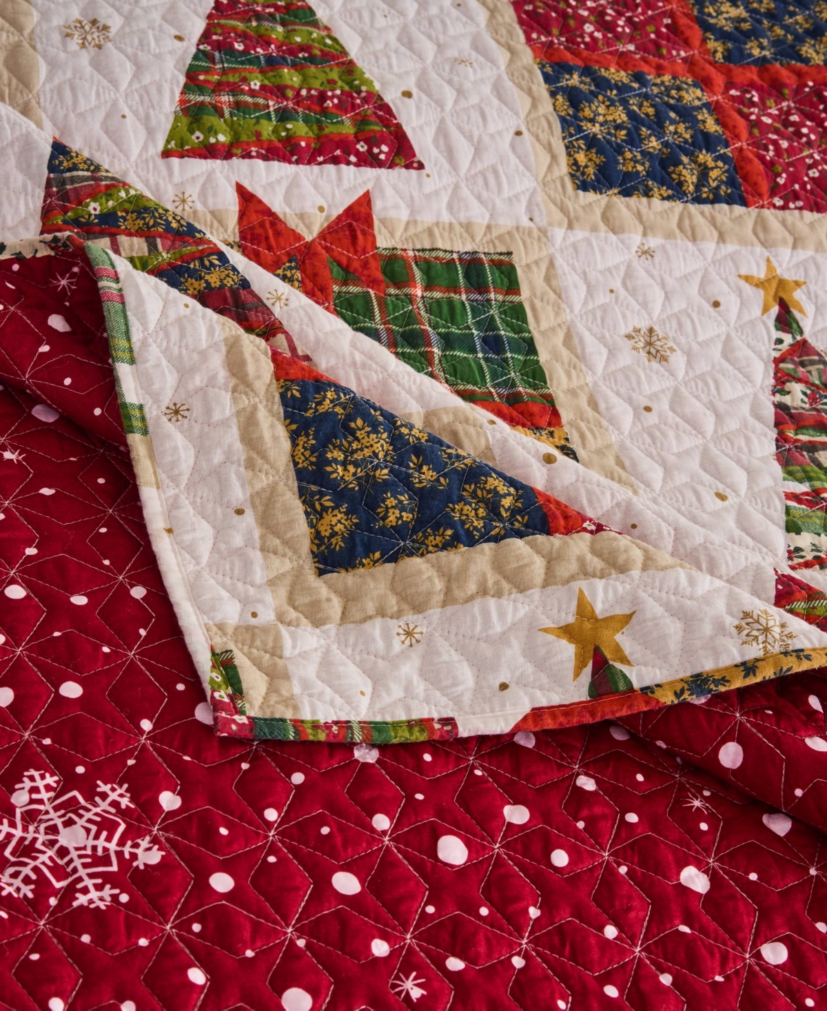 Greenland Home Fashions Deck The Halls Holiday 3-pc. Quilt Set, King In Red