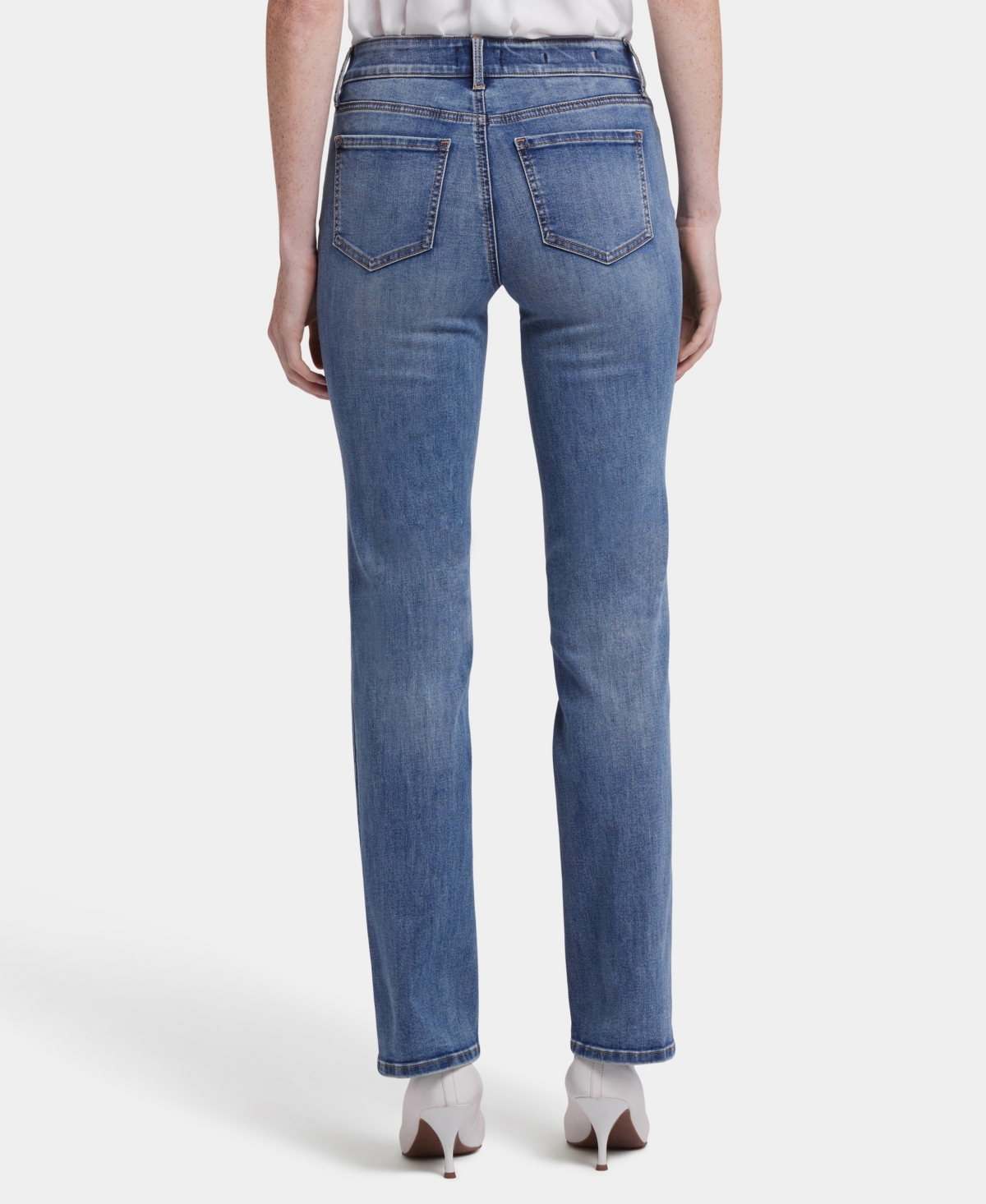 Nydj Petite Marilyn Straight Jeans In Blue