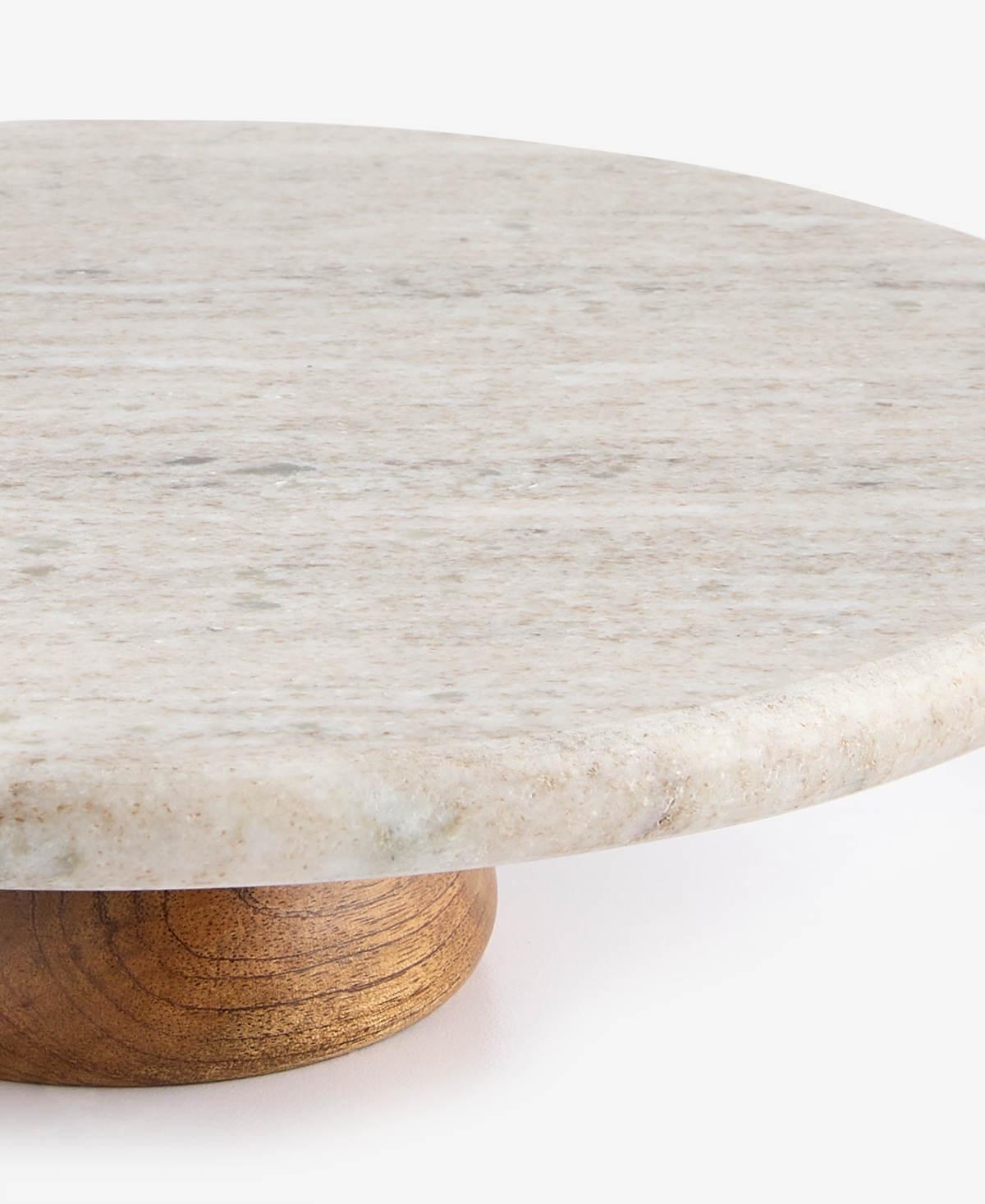 Oake Marble Wood-base Cake Stand, Macy's Exclusive In Brown