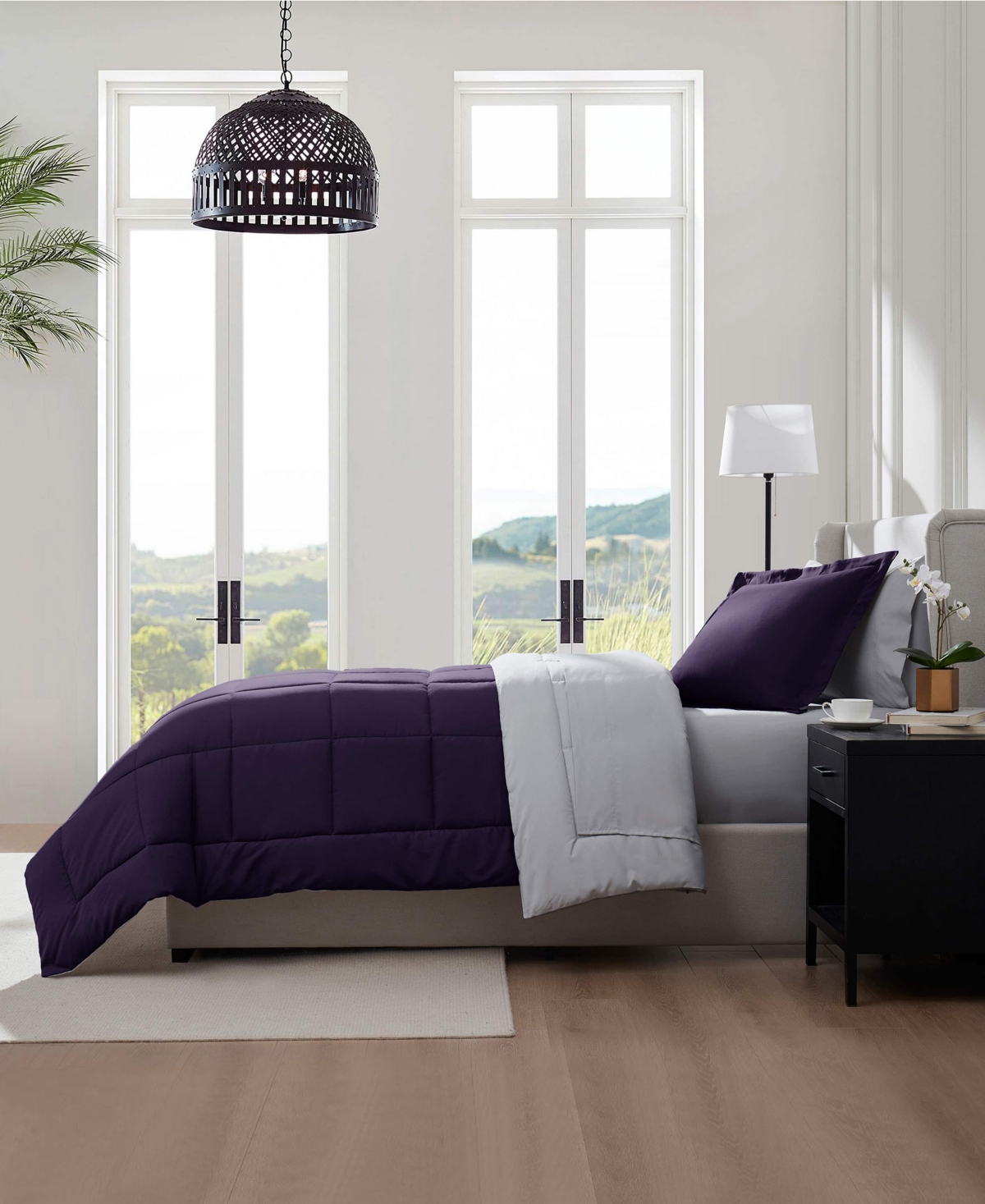 Nestl Luxury Soft Reversible 5-pc. Comforter Set, Twin In Purple